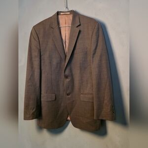 JOE Joseph Abboud 100% Wool Blazer Men’s 40L - Taupe Brown Micro-Houndstooth